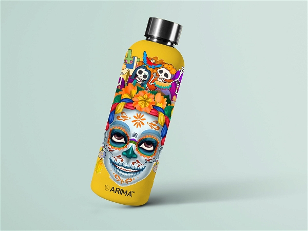 ARIMA 980ml Arima UV & 3D Printed - Skull Face - Yellow - YELLOW, https://youtu.be/Dgdem09WjXg, 0.32