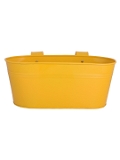 Set of Two 12'' Oval Railing Planter Yellow