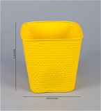 Set of Two Embossed Pot Yellow