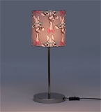 Teasing Giraffe Lamp - 7.5''X7.5''X20'', Digitally Printed Poly Cotton, Grey, Chrome