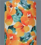 Orange Flowers Cylindrical Hanging Shade - 6''X6''X11'', Orange
