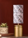 Metal Golden Table Lamp with Creeper Print Shade