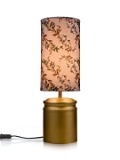 Metal Golden Table Lamp with Creeper Print Shade