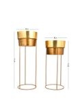 Set of Two Golden Planters
