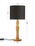 Green girgit Round Brown Lamp with Black Cotton Shade