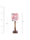 Pink Flamingo Wooden Lamp - 6''X6''X20'', Digitally Printed Poly Cotton, Pink, Polished, Wood