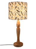 Wooden Leafy Print Lamp