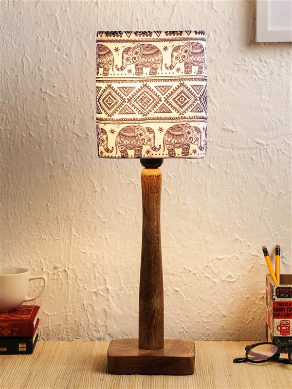 Warli Art Wooden Lamp